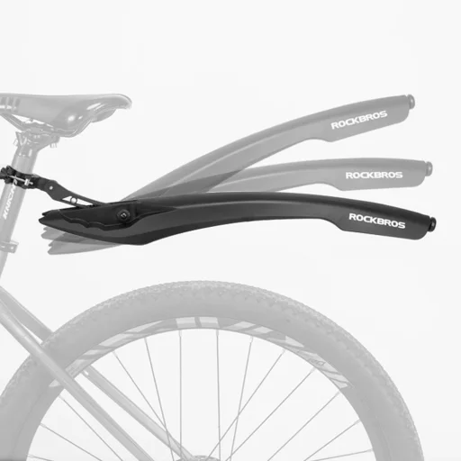 Rockbros DNB8001 sárvédő piros LED lámpával - fekete - 2