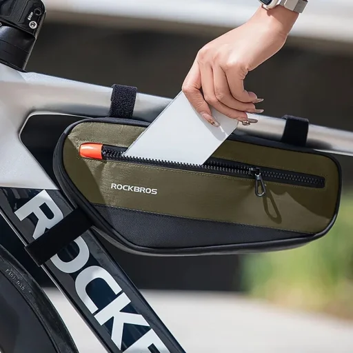 Rockbros 30120079001 kerékpártáska 1,7 l-es vázra - zöld és fekete - 8