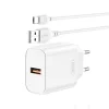 XO hálózati töltő CE33 QC 18W 1x USB fehér + kábel USB-C - 2