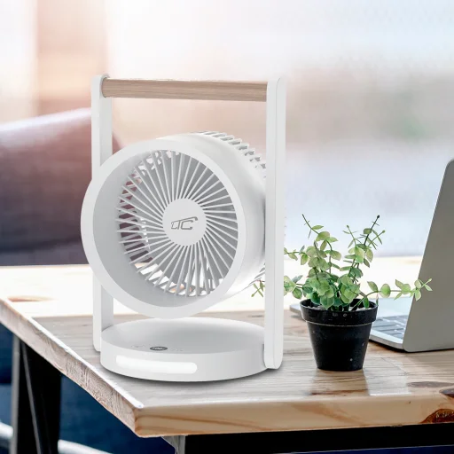 Vezeték nélküli asztali ventilátor éjjeli fénnyel WB17 6,4" USB-C 3600mAh - 4
