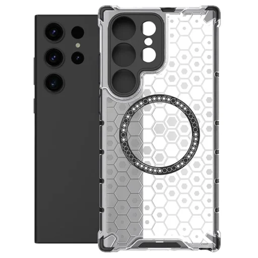  Techsuit - HoneyComb Shield MagSafe - Samsung Galaxy S25 Ultra - Fehér tok - 2