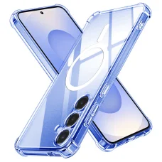  Techsuit - Ütésálló Átlátszó Szilikon MagSafe - Samsung Galaxy S25 - Átlátszó tok