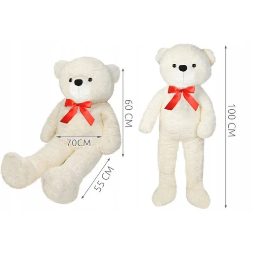 Teddy plüss maci, 100cm/ 1m fehér - 3