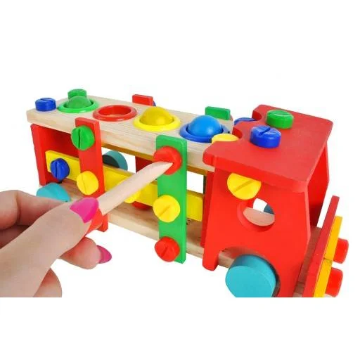 Nagy méretű fa kamion, oktató jellegű gyerekjáték - 3