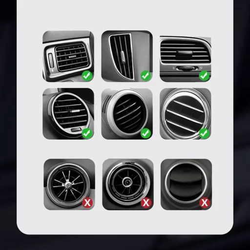 Baseus Cube Gravity szellőzőre erősíthető autós telefontartó fekete (SUYL-FK01) - 17