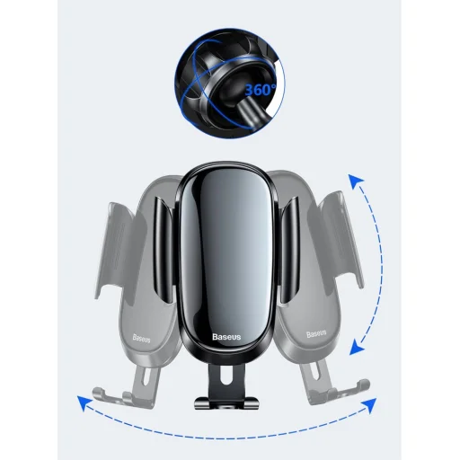 Baseus Future Gravity autós telefontartó kör alakú szellőzőhöz fekete színben (SUYL-BWL01) - 15