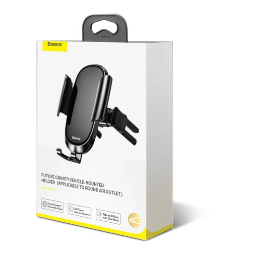 Baseus Future Gravity autós telefontartó kör alakú szellőzőhöz fekete színben (SUYL-BWL01) - 19