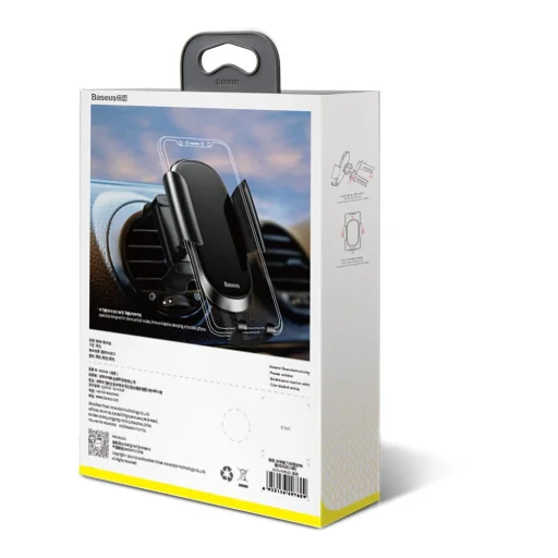 Baseus Future Gravity autós telefontartó kör alakú szellőzőhöz fekete színben (SUYL-BWL01) - 20
