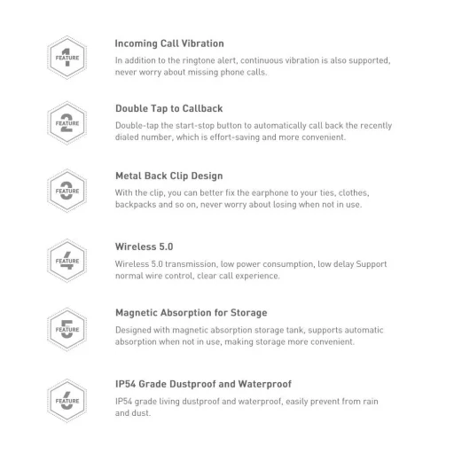 Baseus Encok A06 Bluetooth 5.0 vezeték nélküli headset fekete (NGA06-01) - 20