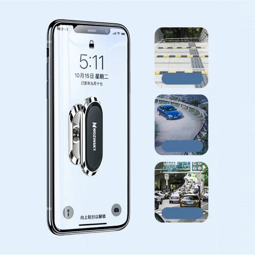 Wozinsky Mágneses autós telefontartó műszerfalra fekete (WMH-06) - 3