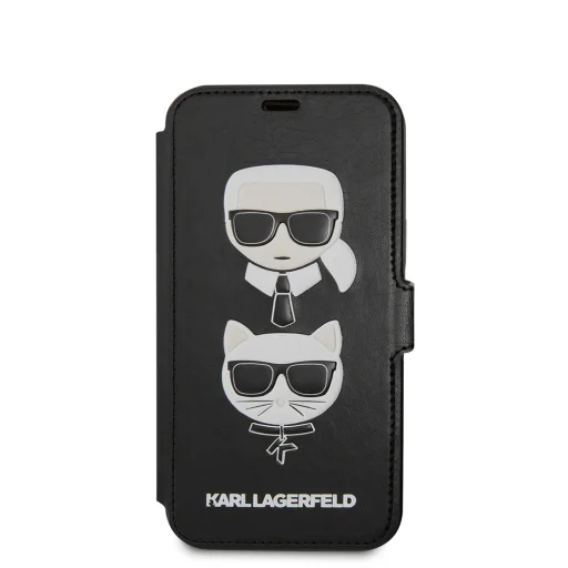 iPhone 12 mini Karl Lagerfeld KLFLBKSP12SFKICKC Heads fliptok fekete - 4