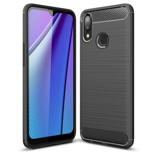 Samsung A10s szénszál mintájú TPU tok fekete - 1