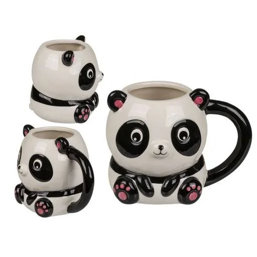 Panda mintájú kerámia dolomit bögre 600ml - 2