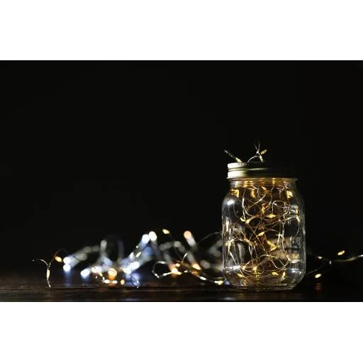 Napelemes karácsonyi világítás 100 LED meleg fényű fehér szín - 2