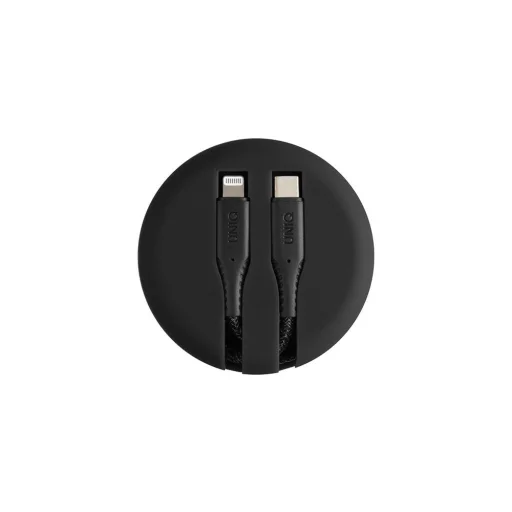 UNIQ MFI Halo Lightning - USB Type-C 18W visszatekerhető kábel 1,2m midnight black - 4