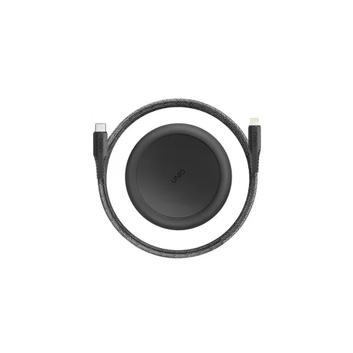 UNIQ MFI Halo Lightning - USB Type-C 18W visszatekerhető kábel 1,2m midnight black - 6