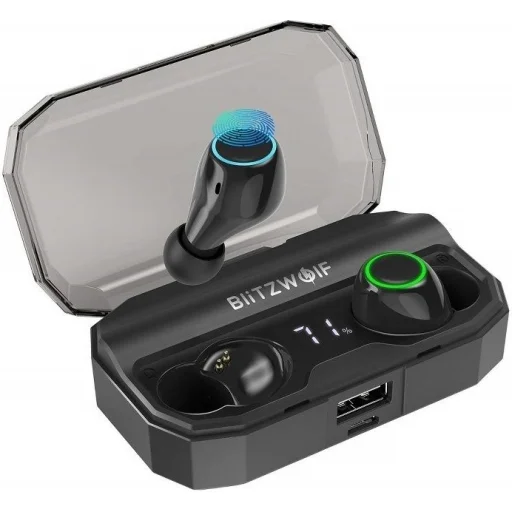 Blitzwolf BW-FYE3S TWS vezeték nélküli fülhallgató kijelzővel Bluetooth 5.0 fekete - 1