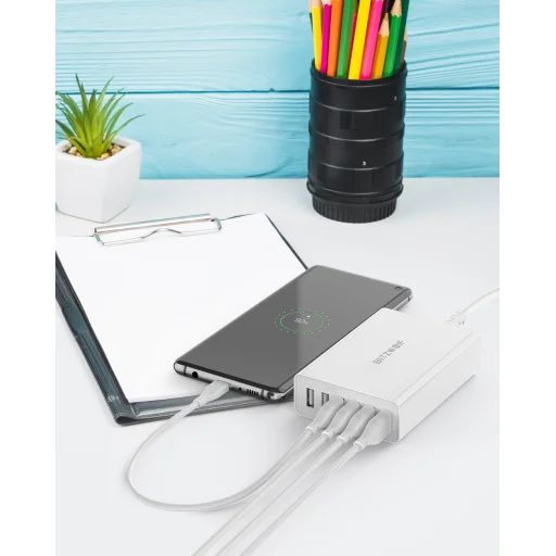 Blitzwolf BW-S15 Hálózati töltő 6xUSB/ QC 3.0 60W fehér - 8