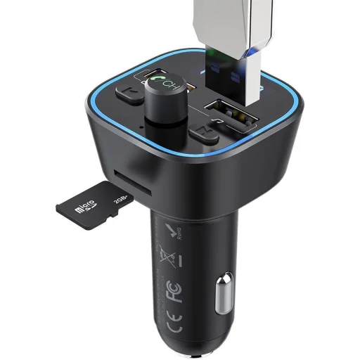 BlitzWolf BW-BC1 Bluetooth 5.0 2x USB + MicroSD FM Transmitter és töltő - 2