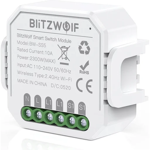 BlitzWolf BW-SS5 WiFi 2-gang okos kapcsoló fehér - 3