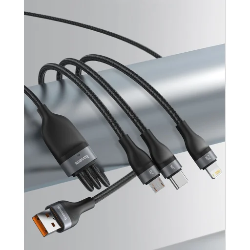 Baseus 3in1 USB - Lightning / USB Type C / micro USB kábel 1.2m 5A 480 Mbps 40W zöld (CA1T3-06) - 13