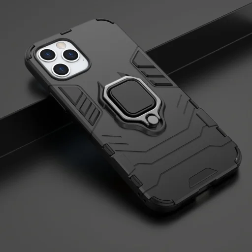 iPhone 12/ 12 Pro Armor Ring mágneses tok fekete - 6
