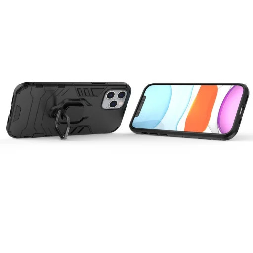 iPhone 12/ 12 Pro Armor Ring mágneses tok fekete - 7
