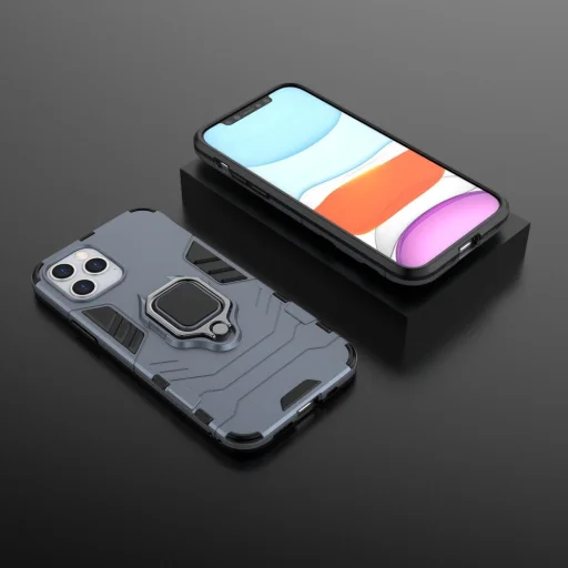 iPhone 12/ 12 Pro Armor Ring mágneses tok kék - 5