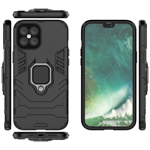 iPhone 12 Pro MAX Armor Ring mágneses tok fekete - 5
