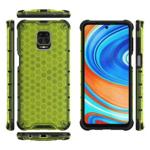 Honeycomb armor TPU tok Xiaomi Redmi Note 9 Pro / Redmi Note 9S zöld - 12