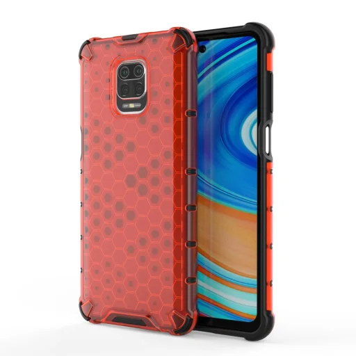 Honeycomb armor TPU tok Xiaomi Redmi Note 9 Pro / Redmi Note 9S piros - 1
