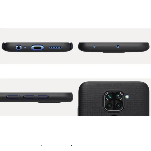 Nillkin Super Frosted Shield tok + kihajtható támaszték Xiaomi Redmi 10X 4G / Xiaomi Redmi Note 9 fekete - 9