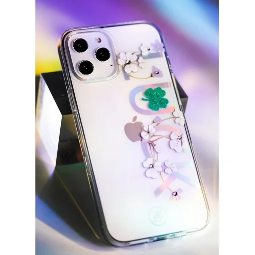 iPhone 12 Pro MAX Kingxbar Lucky Series tok Swarovski kristállyal Clover - 9
