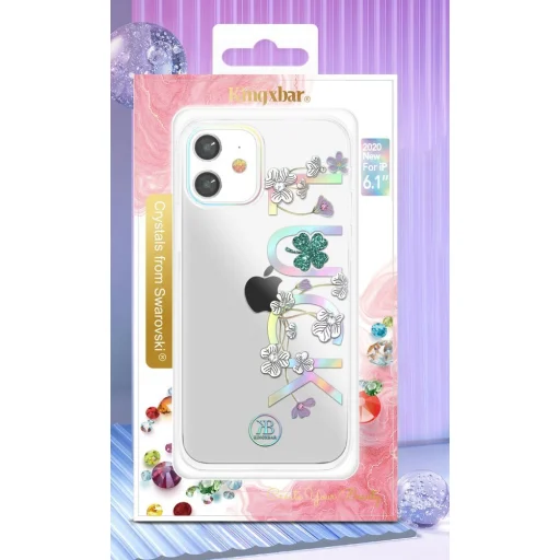 iPhone 12 Pro MAX Kingxbar Lucky Series tok Swarovski kristállyal Clover - 12