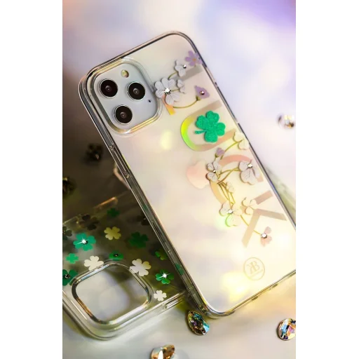 iPhone 12 Pro MAX Kingxbar Lucky Series tok Swarovski kristállyal Clover - 4
