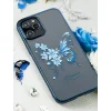 iPhone 12 mini Kingxbar Butterfly Series tok Swarovski kristállyal kék thumbnail