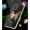 iPhone 12 mini Kingxbar Butterfly Series tok Swarovski kristállyal kék thumbnail