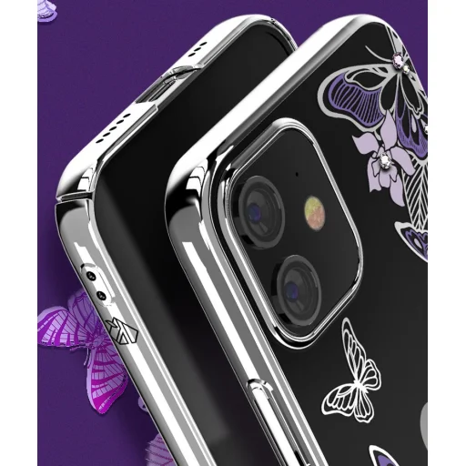 iPhone 12 mini Kingxbar Butterfly Series tok Swarovski kristállyal kék - 7