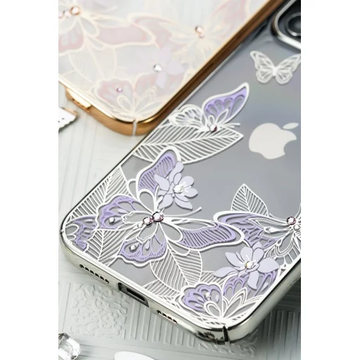 iPhone 12 mini Kingxbar Butterfly Series tok Swarovski kristállyal kék - 12