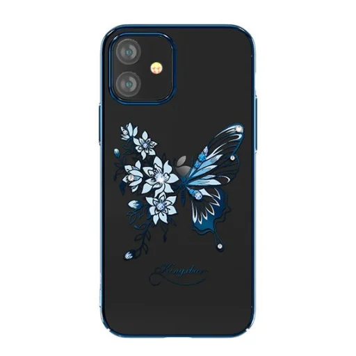 iPhone 12 mini Kingxbar Butterfly Series tok Swarovski kristállyal kék - 1