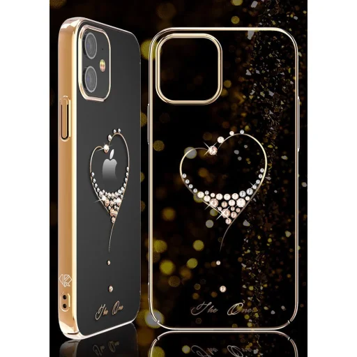 iPhone 12 mini Kingxbar Wish Series tok Swarovski kristállyal fekete - 4