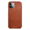 Icarer Vintage valódi bőr fliptok iPhone 12/ 12 Pro mágneses zárral barna (RIX1201) thumbnail