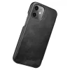 iPhone 12 Pro Max Icarer Vintage valódi bőr fliptok mágneses zárral fekete (RIX1202) thumbnail