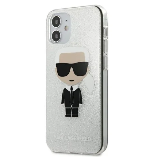 iPhone 12 mini Karl Lagerfeld KLHCP12SPCUTRIKSL Ikonik Glitter Karl tok ezüst - 3