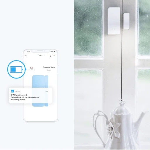 Sonoff DW2 RF Vezeték nélküli ajtó és ablak nyitás érzékelő 433 MHz RF fehér (M0802070003) - 13