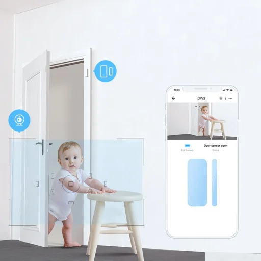 Sonoff DW2 WiFi Vezeték nélküli ajtó és ablak nyitás érzékelő fehér (M0802070002) - 11