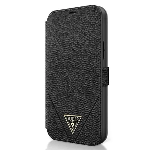 iPhone 12 Pro MAX Guess Saffiano GUFLBKP12LVSATMLBK fliptok fekete - 2