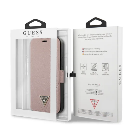 iPhone 12/ 12 Pro Guess Saffiano GUFLBKP12MVSATMLPI fliptok pink - 6