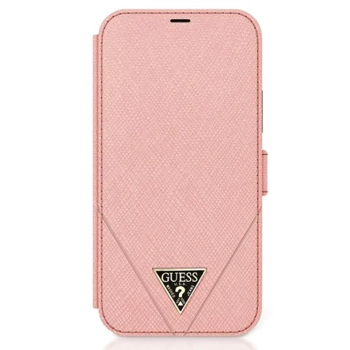 iPhone 12/ 12 Pro Guess Saffiano GUFLBKP12MVSATMLPI fliptok pink - 1