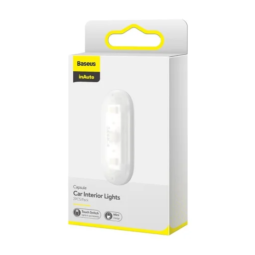 Baseus 2x vezeték nélküli öntapadós autós LED lámpa fehér (DGXW-02) - 12